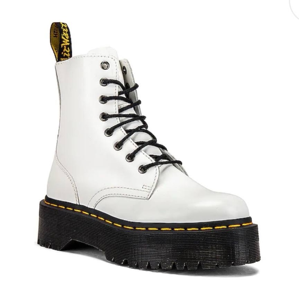 New Unisex Dr. Martens Jadon Platform Boots White Leather Size M8 L9